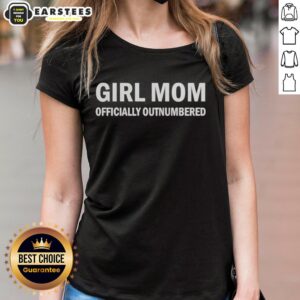 Fun family tee for mothers with 'Officially Outnumbered' phrase, perfect for awesome girls and ladies.