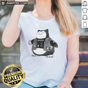 Cool Snorlax sludge metal band ladies tee featuring vibrant graphics and a unique design for Pokemon fans.