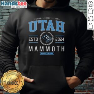 Nice Utah Mammoth Hockey Legacy Crest Hoodie featuring vibrant team colors and logo, perfect for fans of the Mammoth.