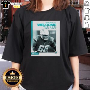 Hot Jamaree Salyer Miami Dolphins Welcome to Miami ladies tee featuring vibrant team colors and stylish design.