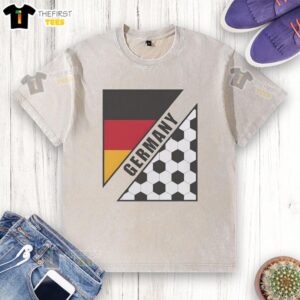 Alt Text: Premium UGP Campus Apparel Germany Flag Football Washed T-Shirt showcasing vibrant colors and stylish design.