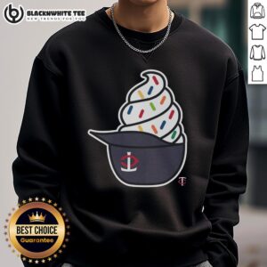 Cozy Minnesota Twins ice cream sweatshirt featuring vibrant team colors and logo, perfect for fans and chilly days.