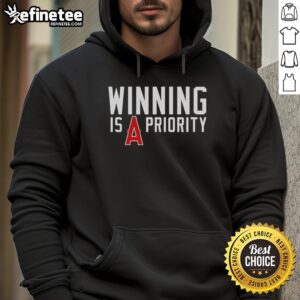 Original Los Angeles Angels hoodie featuring 'Winning is Angels Priority' slogan, perfect for fans and casual wear.