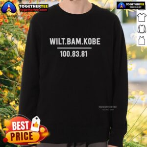 Nice Wilt Bam Kobe sweatshirt featuring the top NBA players with most points in a game: 100, 83, 81.