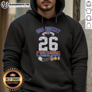 Good USA Hockey 2026 Olympic Men's Ice Hockey Champions hoodie featuring all signatures, perfect for fans and collectors.