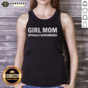 Awesome girl mom tank top design with 'Officially Outnumbered' phrase, perfect for fun-loving mothers and family outings.