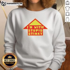 Hot Im With Stupid Stinky Sweatshirt in vibrant colors, perfect for casual wear and humorous gifts.