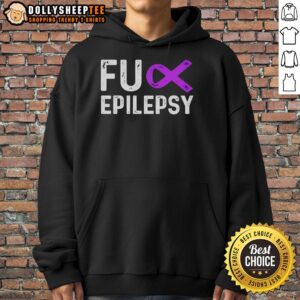Original Fck Epilepsy Purple Ribbon Hoodie showcasing vibrant design supporting epilepsy awareness and advocacy.