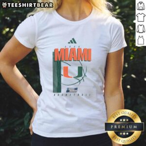 Good Miami Hurricanes March Madness ladies tee featuring vibrant team colors and stylish design for female fans.