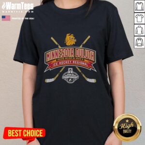 Alt Text: Hot Minnesota Duluth 2026 NCAA Division I Men's Ice Hockey Regional ladies' tee showcasing team spirit and style.