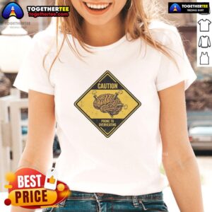 Pretty executive dysfunction retro tee warning of brain overheat, perfect for ladies who embrace mental health awareness.