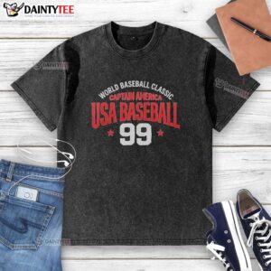 Hot World Baseball Classic Captain America USA Baseball 99 Stars T-Shirt - Image 6