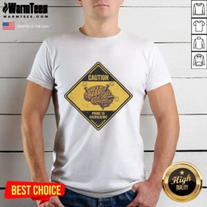Good Executive Dysfunction Retro Caution Brain Overheat Warning T-Shirt design in vibrant colors, perfect for ADHD awareness.