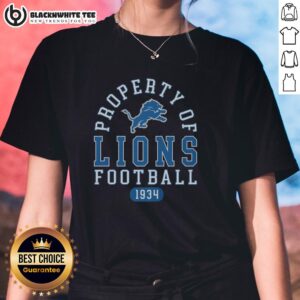 Top Detroit Lions Football Property 1934 Ladies Tee showcasing vintage design and team spirit for female fans.