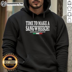 Cozy hoodie featuring 'Nice Time to Make a Sangwheech' design, perfect for casual wear and food lovers.