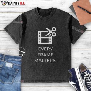 Alt Text: Awesome Every Frame Matters washed t-shirt featuring a creative design, perfect for casual style and art enthusiasts.