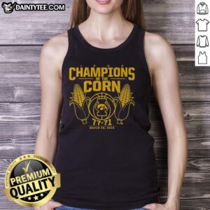 Alt Text: Awesome Iowa Basketball Champions of the Corn tank top featuring vibrant graphics and a sporty design for fans.