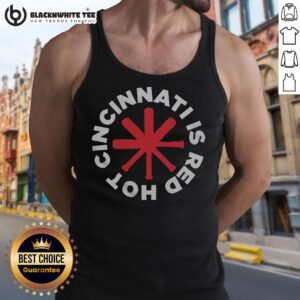 Alt Text: Official Cincinnati Is Red Hot baseball tank top showcasing team spirit and style for Cincinnati Reds fans.