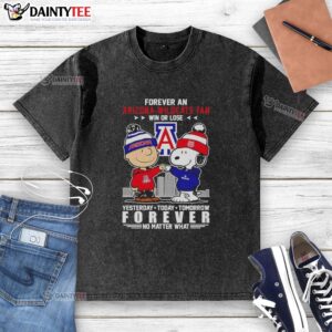 Awesome Charlie Brown Touch Hand Snoopy Forever A Arizona Wildcats Fan shirt, perfect for win or lose game days.