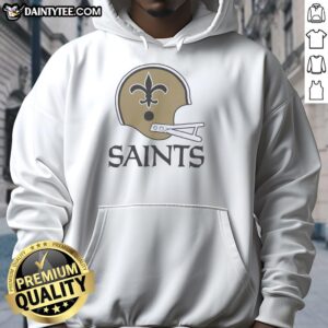 Awesome New Orleans Saints football logo on a big helmet hoodie, showcasing team spirit and style.