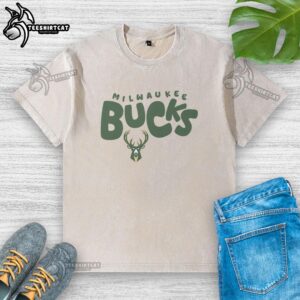 Stylish Nice Milwaukee Bucks Bubble Washed T-Shirt featuring vibrant team colors and a comfortable fit for fans.