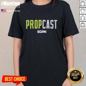 Awesome Propcast color logo on a stylish ladies tee, perfect for fans and podcast enthusiasts.