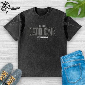 Pretty Damoni Cato Cain Zuffa Boxing Elite Washed T-Shirt featuring a stylish design and comfortable fit for boxing fans.
