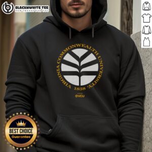 Good VCU Vintage Seal Hoodie in black with classic logo, perfect for stylish comfort and school spirit.