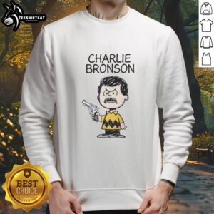 Alt Text: Nice Charlie Bronson action movie mashup sweatshirt featuring bold graphics and a stylish design for fans.
