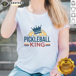 Good Pickleball King Ladies Tee featuring vibrant design, perfect for female pickleball enthusiasts and players.