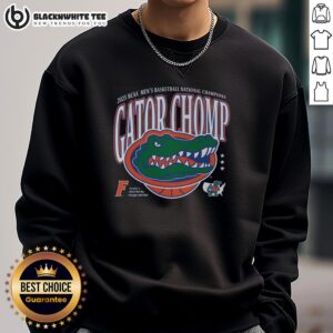 Awesome Gator Chomp Florida 2025 Men's National Champs Sweatshirt showcasing team pride and vibrant colors.