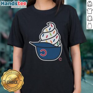 Awesome Chicago Cubs Ice Cream Ladies Tee featuring vibrant team colors and a fun ice cream graphic for fans.