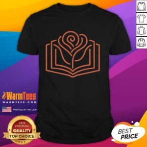 Hot Neon Rose In The Books T-Shirt featuring a vibrant rose graphic on a stylish tee for book lovers.