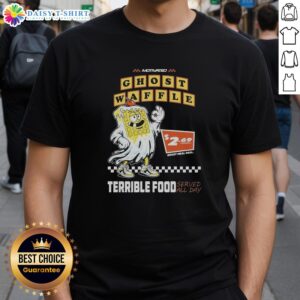 Original Ghost Waffle Terrible Food T-Shirt featuring a fun graphic design and playful text for quirky food lovers.