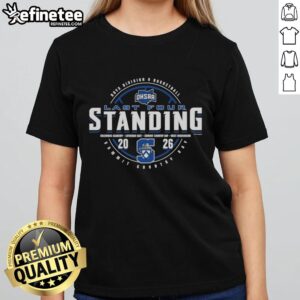 Alt Text: Premium Summit Country Day 2026 OHSAA Boys Basketball Division 5 Last Four Standing Ladies Tee in vibrant colors.