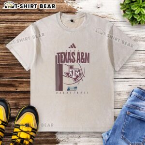 Alt Text: Texas A&M Aggies March Madness washed t-shirt featuring team colors and logo, perfect for game day attire.