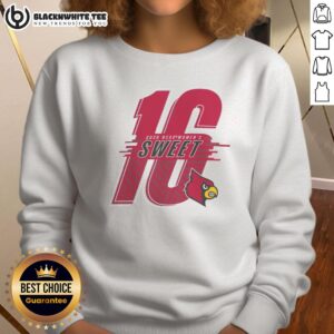 Alt Text: Stylish Louisville Cardinals 2026 NCAA Women's Basketball Sweet 16 sweatshirt featuring vibrant team colors and logo.