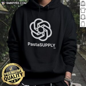 Good Pasta Supply Co. hoodie featuring OpenAI ChatGPT logo, perfect for tech enthusiasts and pasta lovers.