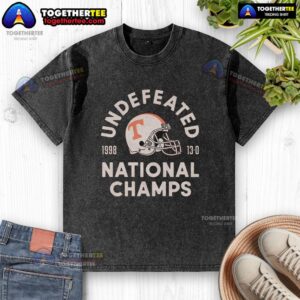 Good 1998 Utah Football National Champs washed t-shirt featuring vintage design and team colors, perfect for fans.