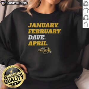 Official North Dakota State Bison sweatshirt in January-February design by Dave April, featuring vibrant team colors.