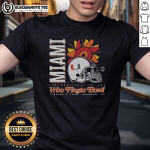 Good Miami 2026 Fiesta Bowl T-Shirt featuring vibrant design, perfect for fans celebrating the upcoming football event.