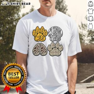 Pretty Animal Print Paws T-Shirt featuring a stylish design with animal paw prints on a soft fabric.