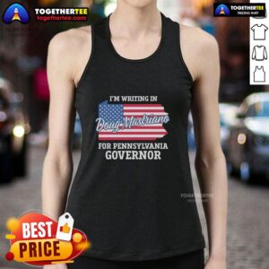 Nice tank top featuring 'I'm Writing In Doug Mastriano for Pennsylvania Governor' with a USA flag design.