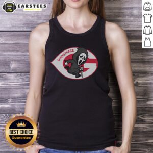 Good Run-Nin Ghostface Cincinnati Reds tank top featuring a bold graphic, perfect for baseball fans and summer wear.