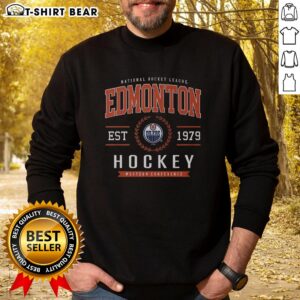 Original Edmonton Oilers hockey legacy crest sweatshirt featuring iconic team colors and logo for fans and collectors.