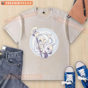 Nice-Frieren-A-Magical-Ancie-Washed-T-Shirt featuring a whimsical design on a soft, vintage-style fabric.