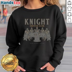 Cozy Nice Knight Coffee Club sweatshirt in soft fabric, perfect for coffee lovers and casual outings.