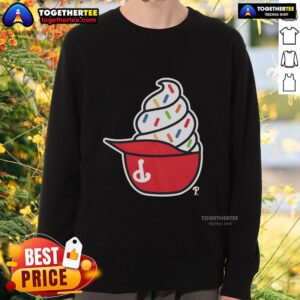 Alt Text: Cozy Original Philadelphia Phillies Ice Cream Sweatshirt featuring vibrant team colors and logo, perfect for fans.