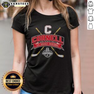 Good Cornell Big Red 2026 NCAA Division I Men's Ice Hockey Regional Ladies Tee, featuring team colors and logo design.