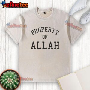 Awesome Austin Shooter Property of Allah washed t-shirt displayed on a mannequin with a trendy urban background.